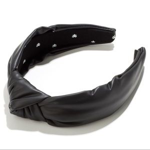 Lele Sadoughi Black Faux Leather Headband — EUC
